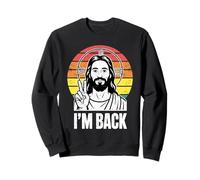 Jesus I'm Back Peace Sign Retro Sunset Humor Cristiano Sudadera