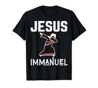 Jesús Immanuel Hijo de Dios Verdad Cristiana Navidad Pascua Camiseta gráfica económica, Hombre, Negro, XL