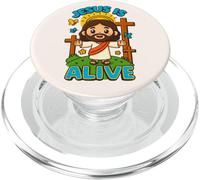 Jesus Is Alive Lindo Christian Kawaii Easter He Is Risen Art PopSockets PopGrip para MagSafe