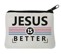 Jesus Is Better Line Art - Monedero de neopreno (10 x 11 cm), color blanco, White, Talla única