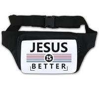 Jesus is Better Line Art Riñonera blanca, White, Talla única