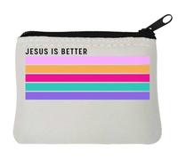 Jesus Is Better - Monedero de neopreno (10 x 11 cm), color blanco, White, Talla única