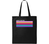 Jesus is Better Pastel Line Art Natural Ecológico Algodón Tote Bolsa Negro, Negro, Talla única, Negro 1, One size