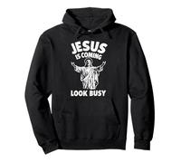 Jesus Is Coming Look Busy Divertido Diseño Cristiano Sudadera con Capucha
