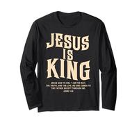 Jesus Is King Bible Verse John 14:6 Christian God Religious Manga Larga