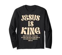 Jesus Is King Bible Verse John 14:6 Christian God Religious Manga Larga