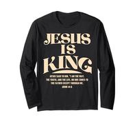 Jesus Is King Bible Verse John 14:6 Christian God Religious Manga Larga