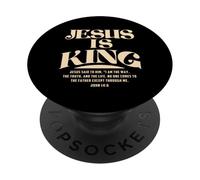Jesus Is King Bible Verse John 14:6 Christian God Religious PopSockets PopGrip Adhesivo