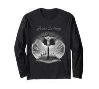Jesus Is King, Christian Faith and Love T-Shirt Manga Larga