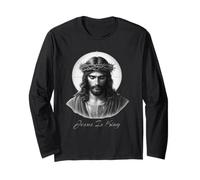 Jesus is King, Christian Faith and Love T-Shirt Manga Larga