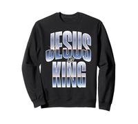 Jesus Is King Christian Retro Gradiente Estética Sudadera