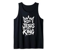 Jesus is King | Diseño de Corona Inspirado en la fe Camiseta sin Mangas