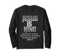 Jesus Is King | John 14:6 | Bold Christian Faith Tee Manga Larga