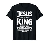 Jesus Is King Juan 14 6 Versículo Fe Cristiana Inspiración Camiseta