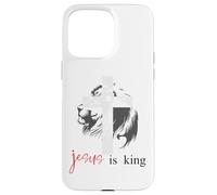 Jesus is King Lion Christian Cross Bible Verse God Quote Carcasa para iPhone 15 Pro MAX