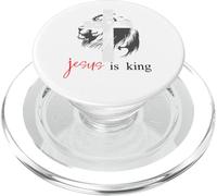 Jesus is King Lion Christian Cross Bible Verse God Quote PopSockets PopGrip para MagSafe