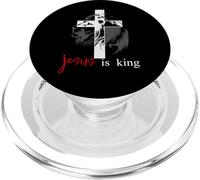 Jesus is King Lion Christian Cross God Quote Bible Verse PopSockets PopGrip para MagSafe
