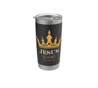 JESUS is King - Revelation 19:16 Christian Faith Graphic Vaso térmico de acero inoxidable de doble pared