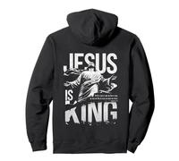 Jesus Is King Verso Biblia Cristiano Grunge Streetwear Trendy Sudadera con Capucha