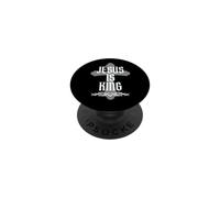 Jesus is King Verso de la Biblia Juan 14:6 Dios Cristiano Religioso PopSockets PopGrip Adhesivo