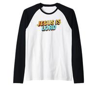 Jesus is Lord Christian Faith Foundation Believers Men Women Camiseta Manga Raglan