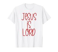 Jesus Is Lord Letras Rojas Cristiano Navidad Religioso Camiseta