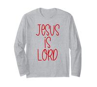 Jesus Is Lord Letras Rojas Cristiano Navidad Religioso Manga Larga