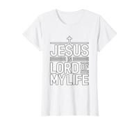 Jesus Is Lord of My Life Camiseta gráfica económica, Mujer, Blanco, L