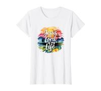 Jesus Is Lord of My Life Camiseta gráfica económica, Mujer, Blanco, XS