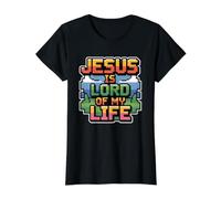 Jesus Is Lord of My Life Camiseta gráfica económica, Mujer, Negro, XS