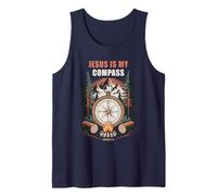 Jesus is My Compass - Proverbs 3:6 Christian Faith Camping Camiseta sin Mangas