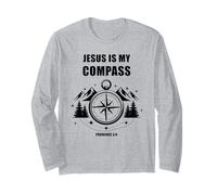 Jesus is My Compass - Proverbs 3:6 Christian Faith Camping Manga Larga