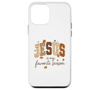 Jesus Is My Favorite Season Fall Christian Leopard Plaid Carcasa para iPhone 12 Mini