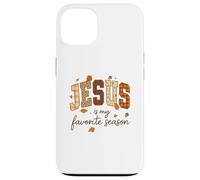 Jesus Is My Favorite Season Fall Christian Leopard Plaid Carcasa para iPhone 13