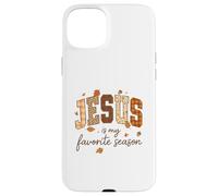 Jesus Is My Favorite Season Fall Christian Leopard Plaid Carcasa para iPhone 15 Plus