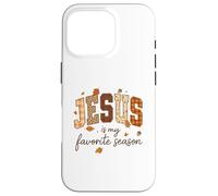 Jesus Is My Favorite Season Fall Christian Leopard Plaid Carcasa para iPhone 16 Pro
