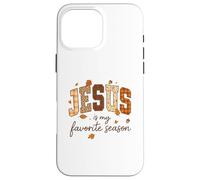 Jesus Is My Favorite Season Fall Christian Leopard Plaid Carcasa para iPhone 16 Pro MAX