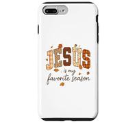 Jesus Is My Favorite Season Fall Christian Leopard Plaid Carcasa para iPhone 7 Plus/8 Plus