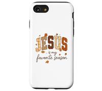Jesus Is My Favorite Season Fall Christian Leopard Plaid Carcasa para iPhone SE (2020) / 7/8