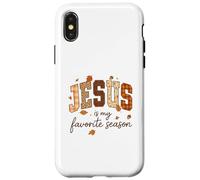 Jesus Is My Favorite Season Fall Christian Leopard Plaid Carcasa para iPhone X/XS