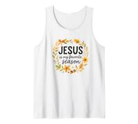Jesus Is My Favorite Season Fall Wreath Watercolor Camiseta sin Mangas