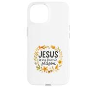 Jesus Is My Favorite Season Fall Wreath Watercolor Carcasa para iPhone 15