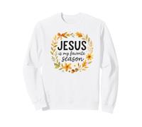 Jesus Is My Favorite Season Fall Wreath Watercolor Sudadera