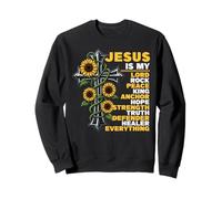 Jesus Is My Inspirational Citas Cruz Floral Cristiano Sudadera