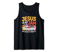 Jesus Is My Jam and Im Here To Spread Christian Bible Versículo Camiseta sin Mangas