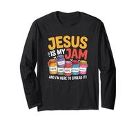 Jesus Is My Jam and Im Here To Spread Christian Bible Versículo Manga Larga