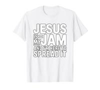 Jesus Is My Jam and I'm Here To Spread It Camiseta gráfica económica, Hombre, Blanco, XL