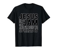 Jesus Is My Jam and I'm Here To Spread It Camiseta gráfica económica, Hombre, Negro, S