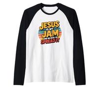 Jesus Is My Jam and I'm Here To Spread It Camiseta Manga Raglan