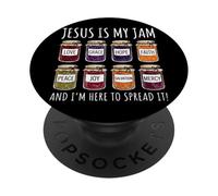 Jesus Is My Jam and I'm Here To Spread It PopSockets PopGrip Adhesivo